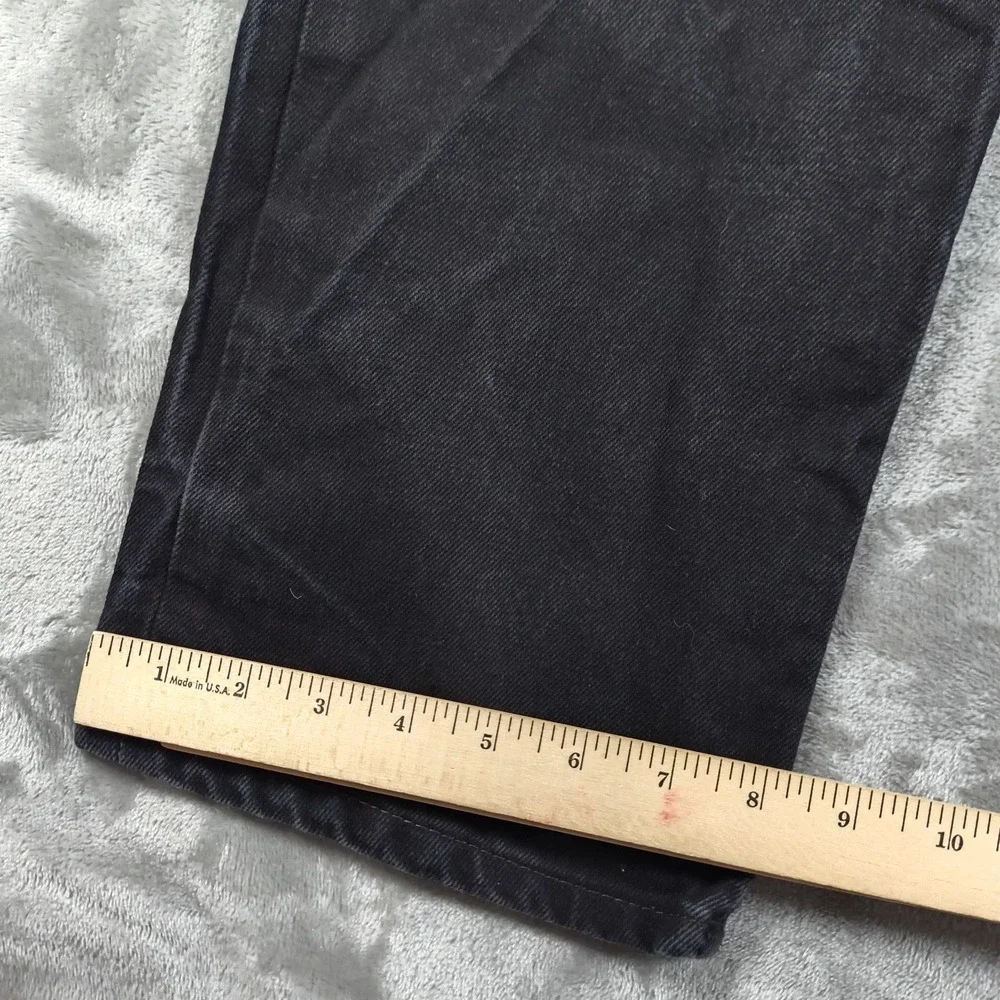 Levis 501 Jeans Mens 40x30 Black Button Fly Straight Leg Denim Skater